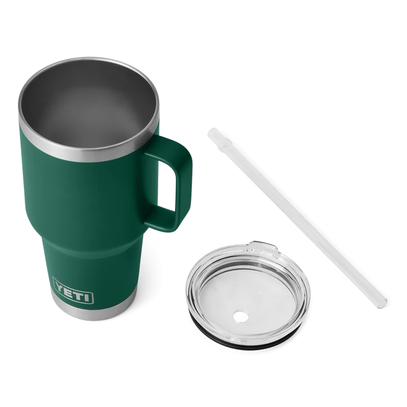 RAMBLER 35 OZ STRAW MUG Trinkbecher BLACK FOREST GREEN