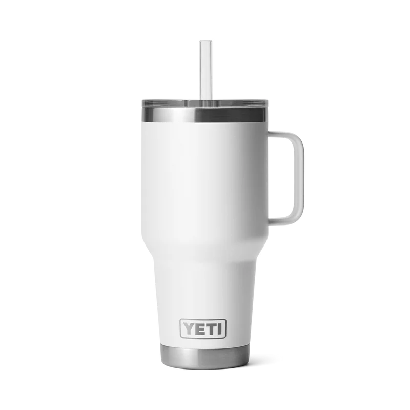 RAMBLER 35 OZ STRAW MUG Trinkbecher WHITE