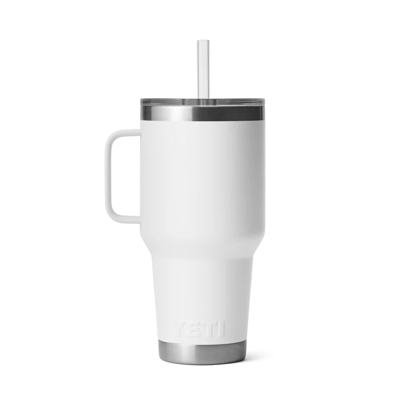 RAMBLER 35 OZ STRAW MUG Trinkbecher WHITE