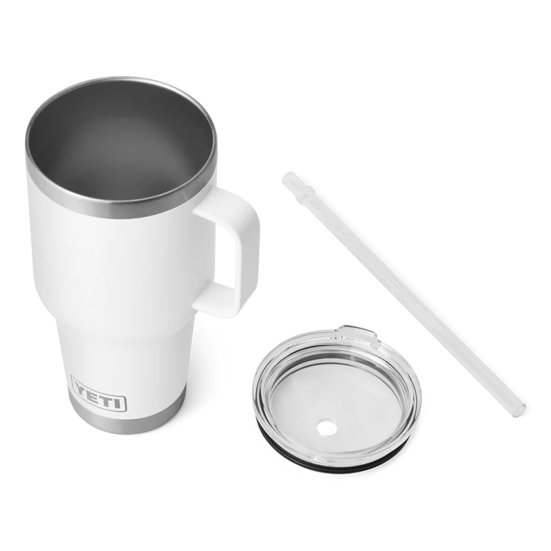 RAMBLER 35 OZ STRAW MUG Trinkbecher WHITE