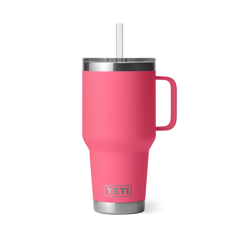 RAMBLER 35 OZ STRAW MUG Trinkbecher TROPICAL PINK