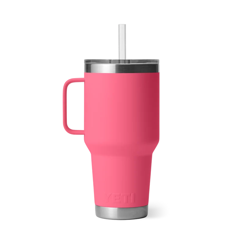 RAMBLER 35 OZ STRAW MUG Trinkbecher TROPICAL PINK