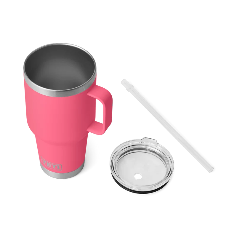 RAMBLER 35 OZ STRAW MUG Trinkbecher TROPICAL PINK