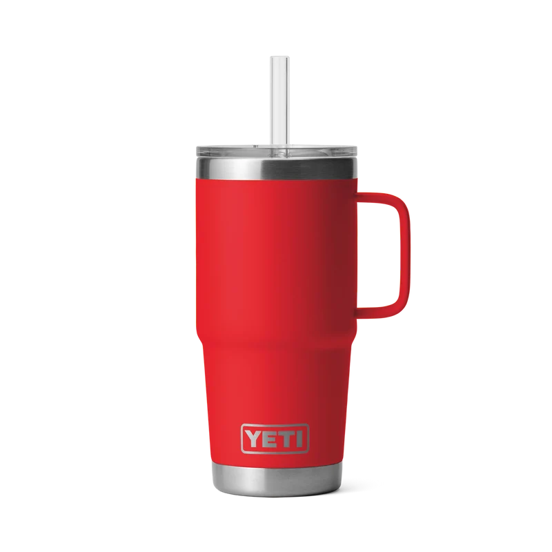 RAMBLER 25 OZ STRAW MUG Trinkbecher RESCUE RED