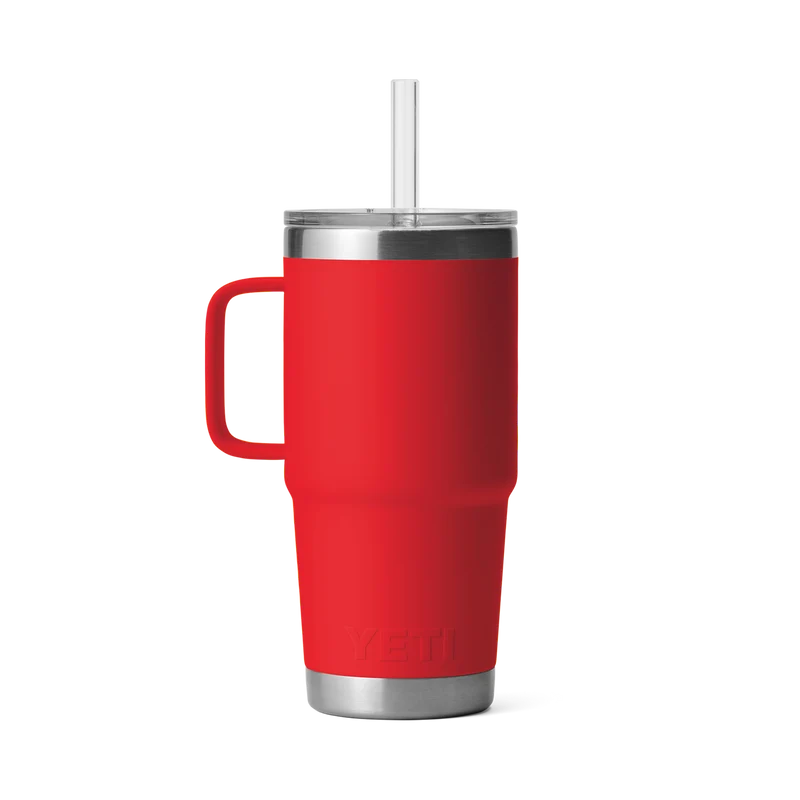 RAMBLER 25 OZ STRAW MUG Trinkbecher RESCUE RED