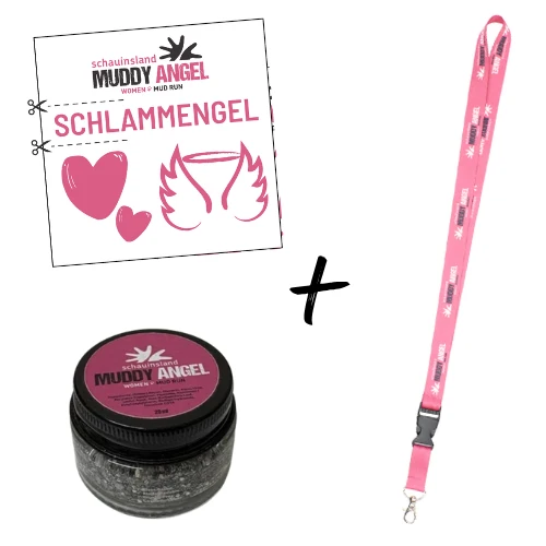 Muddy Angel Tattoo + Glitzer + Schlüsselband