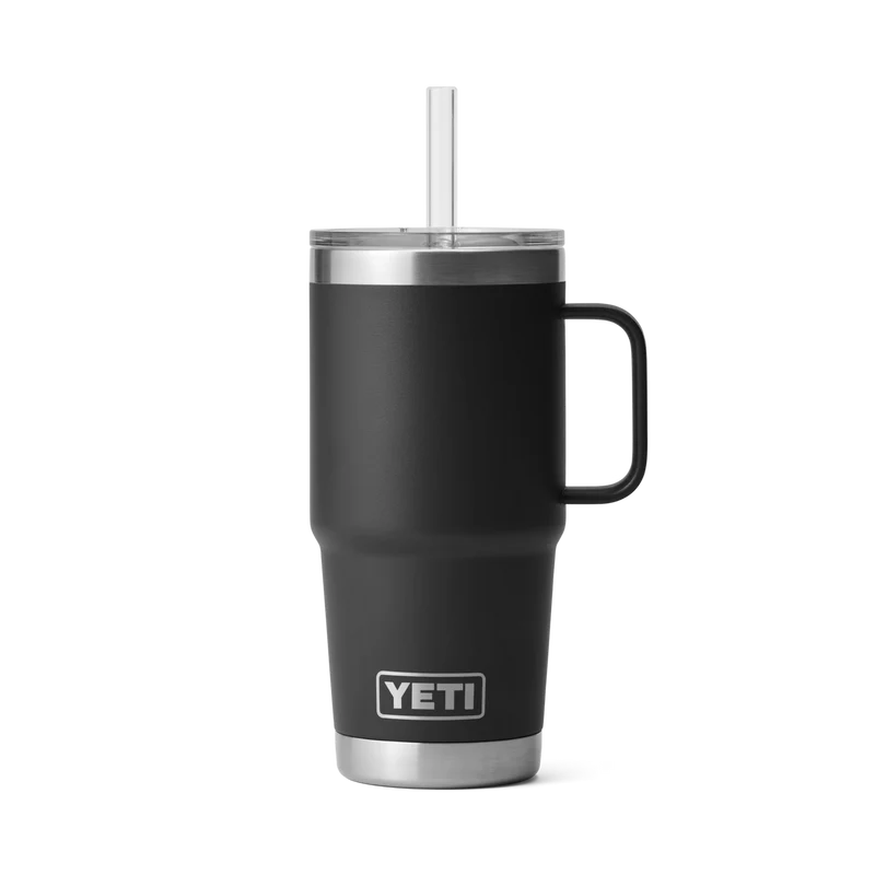 RAMBLER 25 OZ STRAW MUG Trinkbecher BLACK