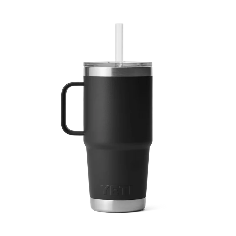 RAMBLER 25 OZ STRAW MUG Trinkbecher BLACK