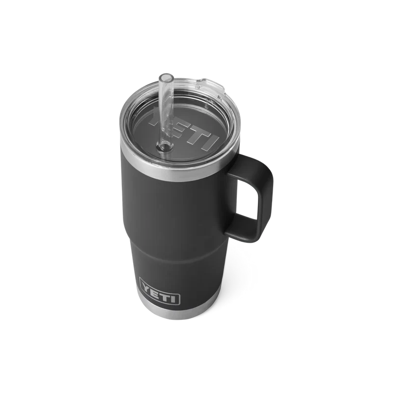 RAMBLER 25 OZ STRAW MUG Trinkbecher BLACK