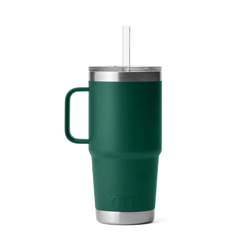 RAMBLER 25 OZ STRAW MUG Trinkbecher BLACK FOREST GREEN