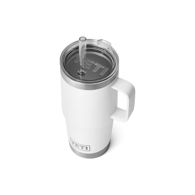 RAMBLER 25 OZ STRAW MUG Trinkbecher WHITE