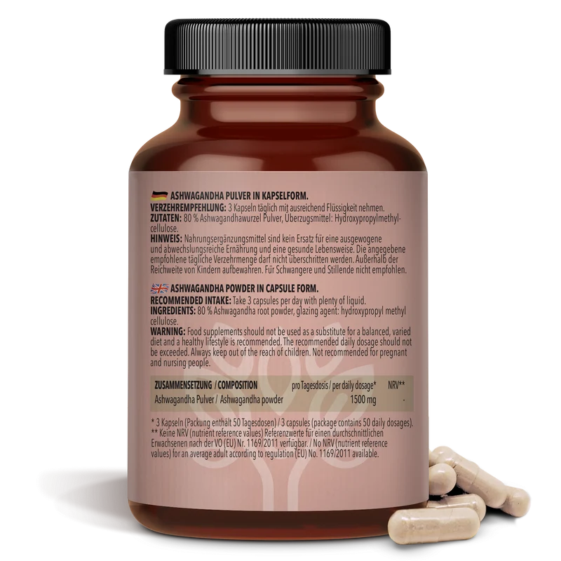 3 x Ashwagandha Pulver in Kapselform (3 x 150 Kapseln)