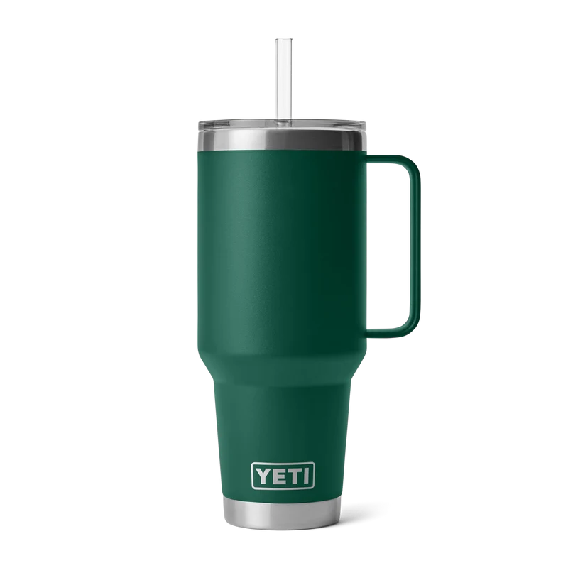 RAMBLER 42 OZ STRAW MUG Trinkbecher BLACK FOREST GREEN