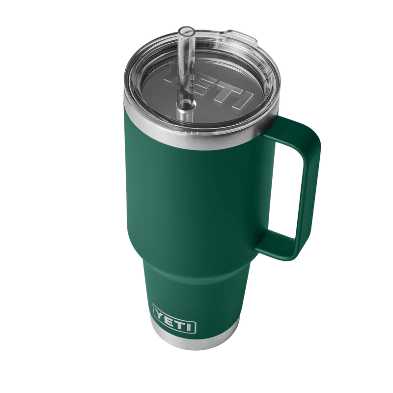 RAMBLER 42 OZ STRAW MUG Trinkbecher BLACK FOREST GREEN