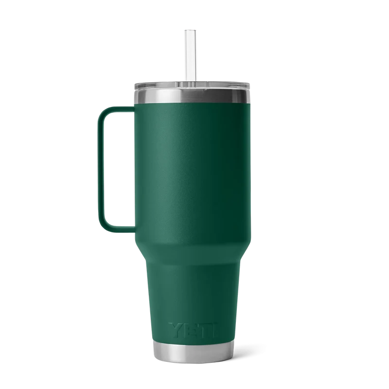 RAMBLER 42 OZ STRAW MUG Trinkbecher BLACK FOREST GREEN