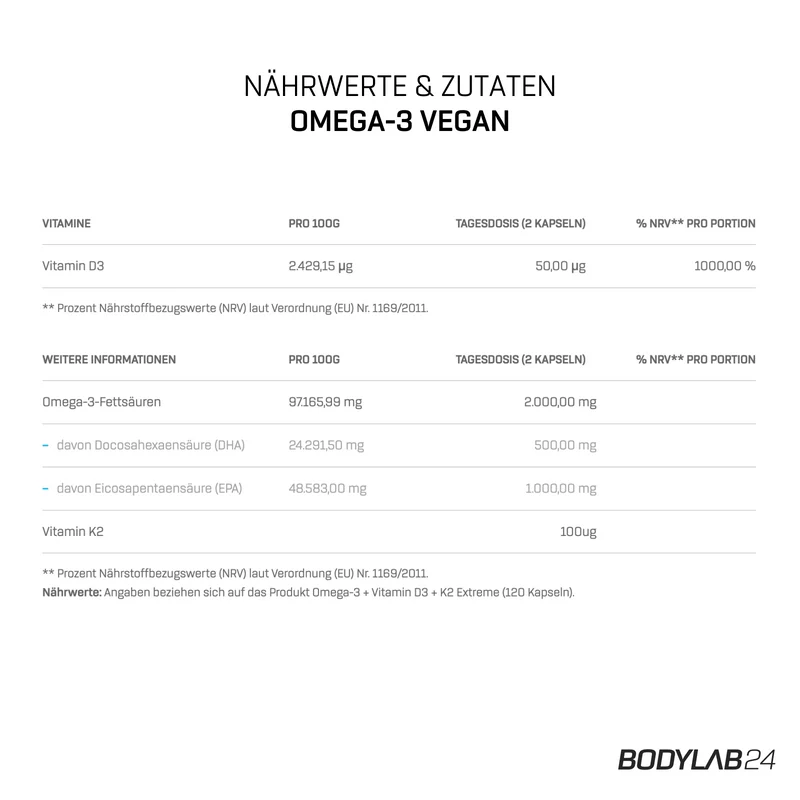 3 x Vegan Omega 3 (120 Kapseln)