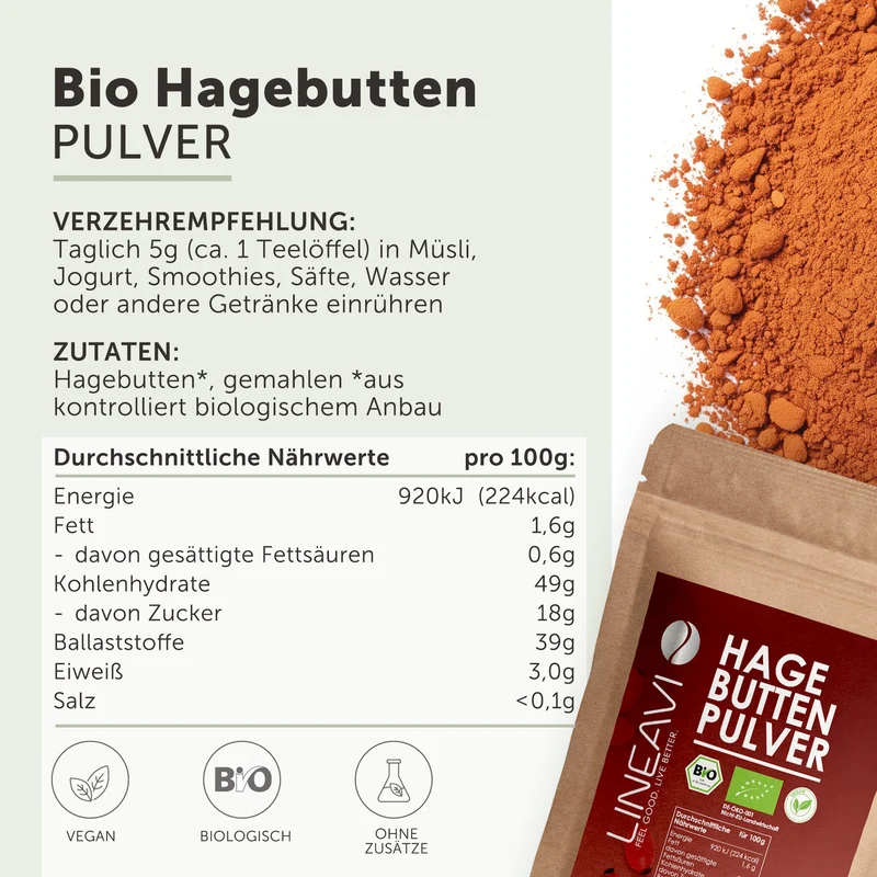 Doppelpack: Bio Hagebuttenpulver (2x1000g)