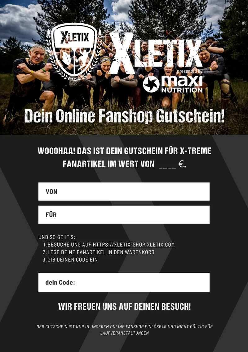 XLETIX Geschenkgutschein für Online Fanshop