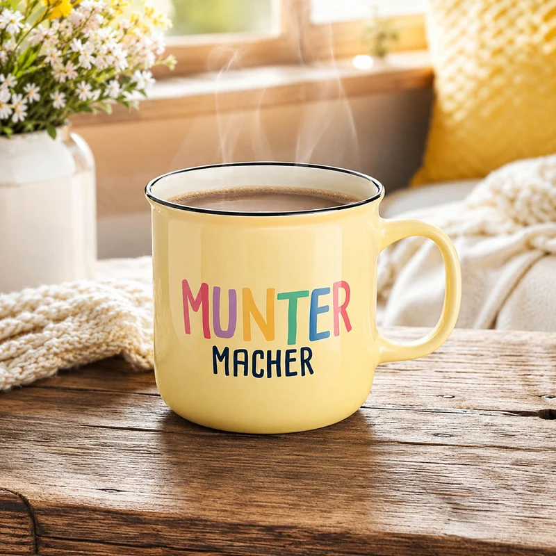 Kultbecher „Muntermacher" – Happy Greetings