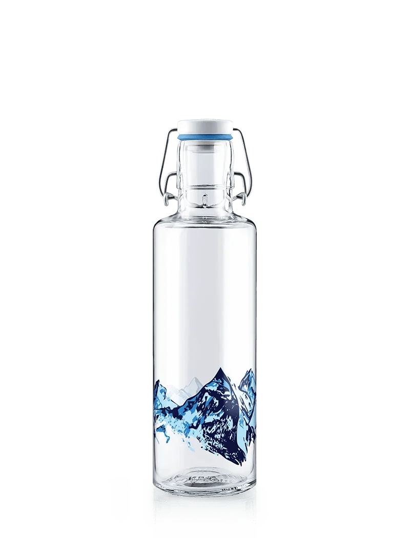 Glas Wasserflasche "Alpenblick" 0,6 Liter