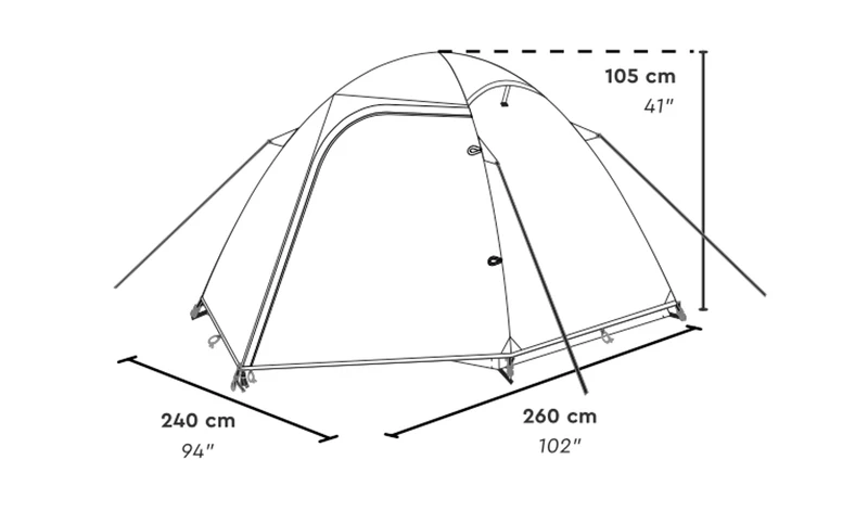 BINODANA 2 Personen Trekking Kuppel Zelt