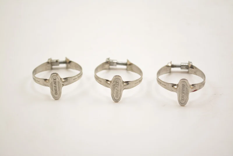 Vintage Shimano Dura-Ace kabelføringsklemmer fastgørelse til toprøret (3 stk.) NOS rammeklemmer