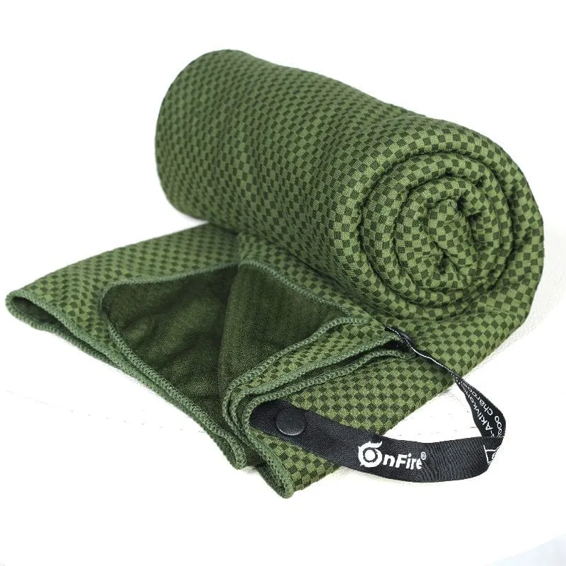 Großes Outdoor-Handtuch mit Bambus Aktivkohlefasern olive 80x180 cm
