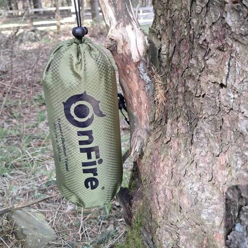 Großes Outdoor-Handtuch mit Bambus Aktivkohlefasern olive 80x180 cm