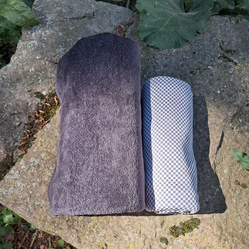 Großes Outdoor-Handtuch mit Bambus Aktivkohlefasern olive 80x180 cm