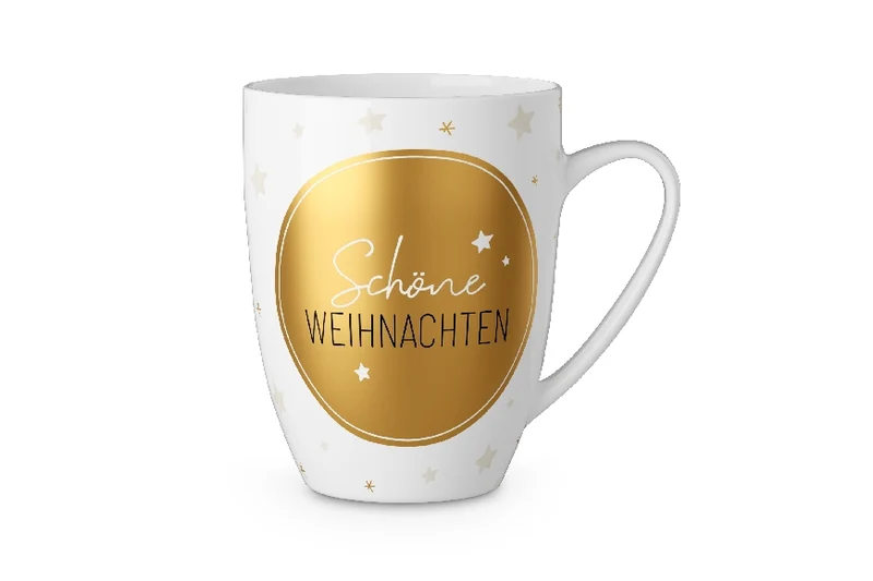 Weihnachtstasse „Schöne Weihnachten“ – Sterne, Becher 250 ml