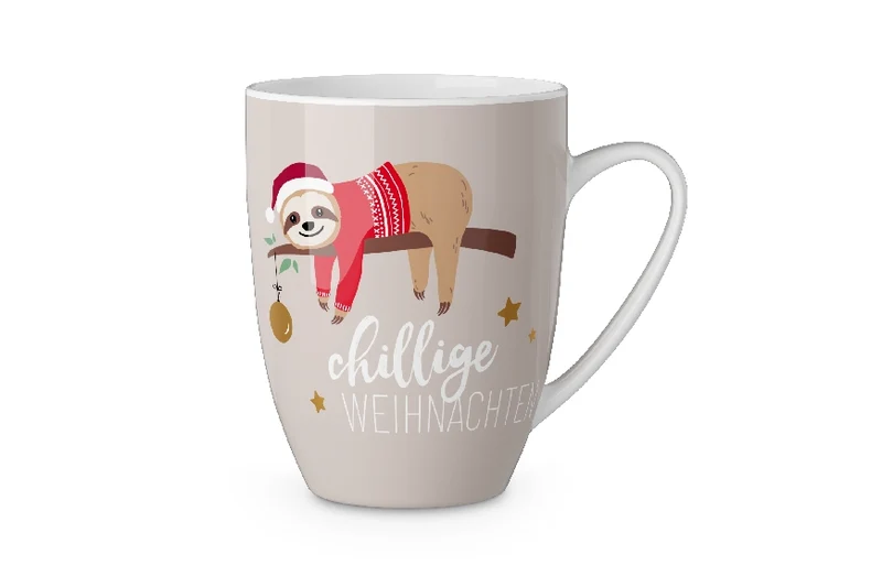 Faultier Tasse „Chillige Weihnachten“ – Weihnachtsbecher 250 ml