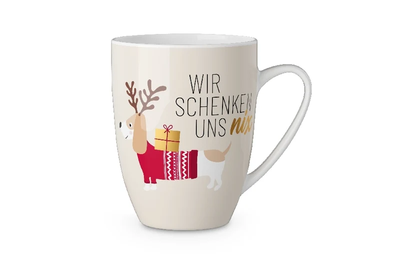Dackel Tasse „Wir schenken uns nix“ – Weihnachtsbecher 250 ml
