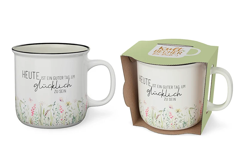 Mutmacher Geschenk – Kultbecher „Heute ist ein guter Tag, um glücklich zu sein“