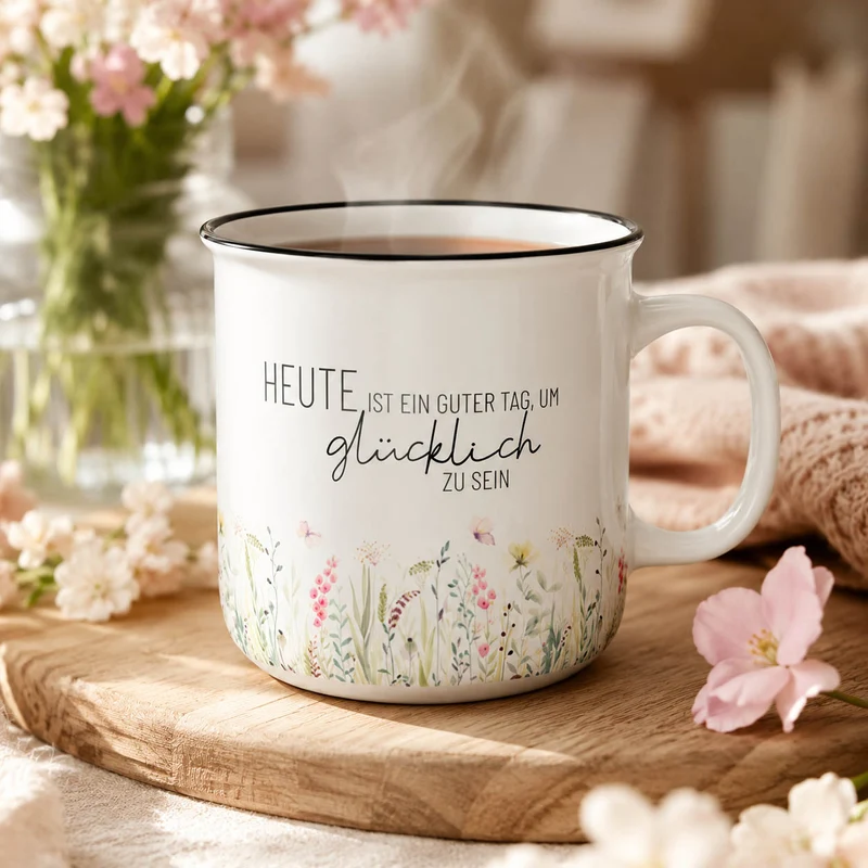 Mutmacher Geschenk – Kultbecher „Heute ist ein guter Tag, um glücklich zu sein“