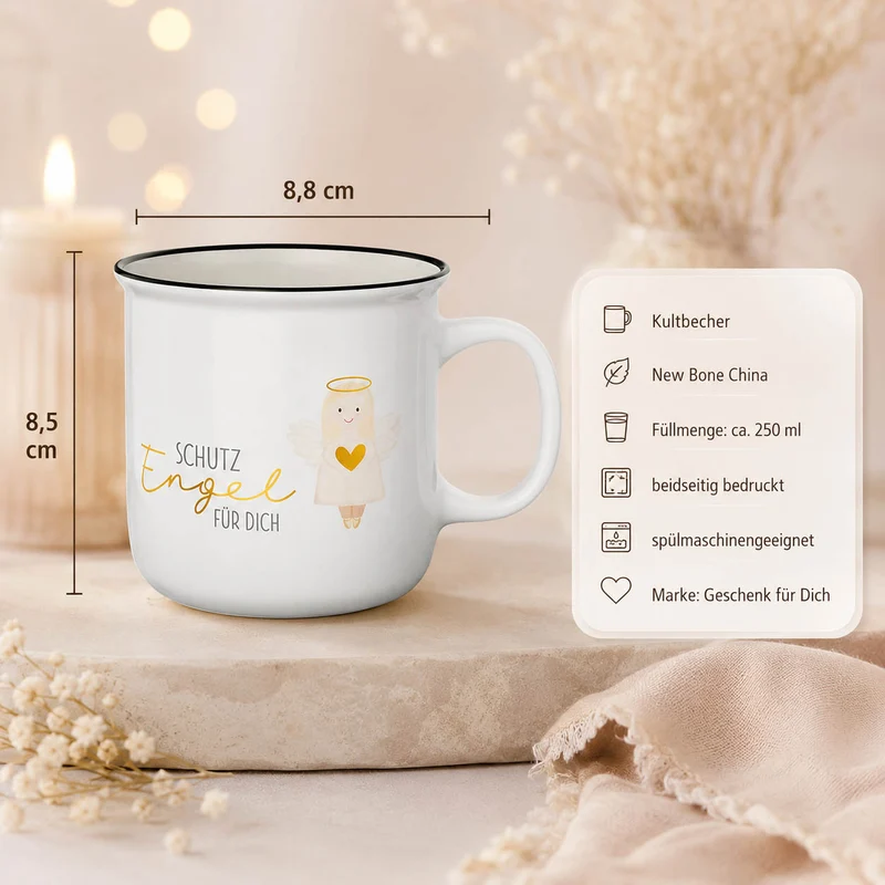Schutzengel Geschenk – Kultbecher „Schutzengel für Dich“ mit Engel, 250 ml