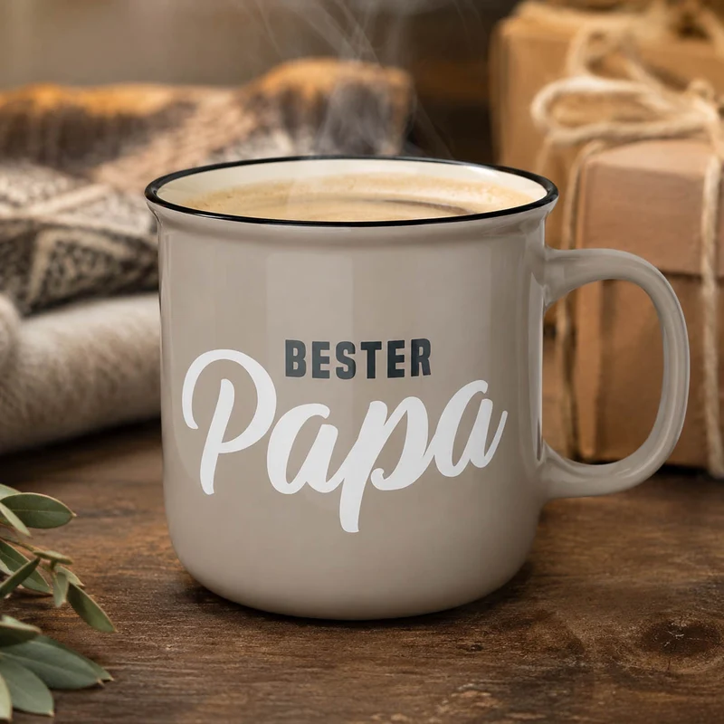 Bester Papa Tasse – Kultbecher beige, 250 ml