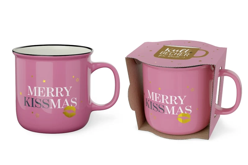 Kultbecher mit Spruch „Merry Kissmas“ – 250 ml