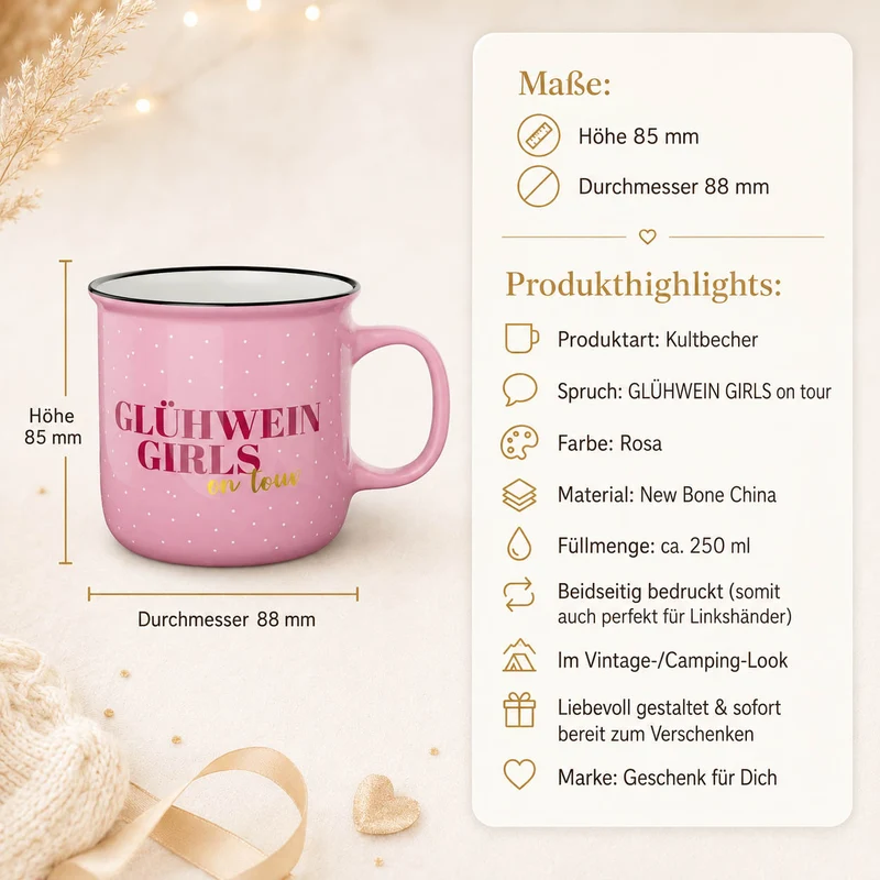 Kultbecher „Glühwein Girls on tour" – 250 ml