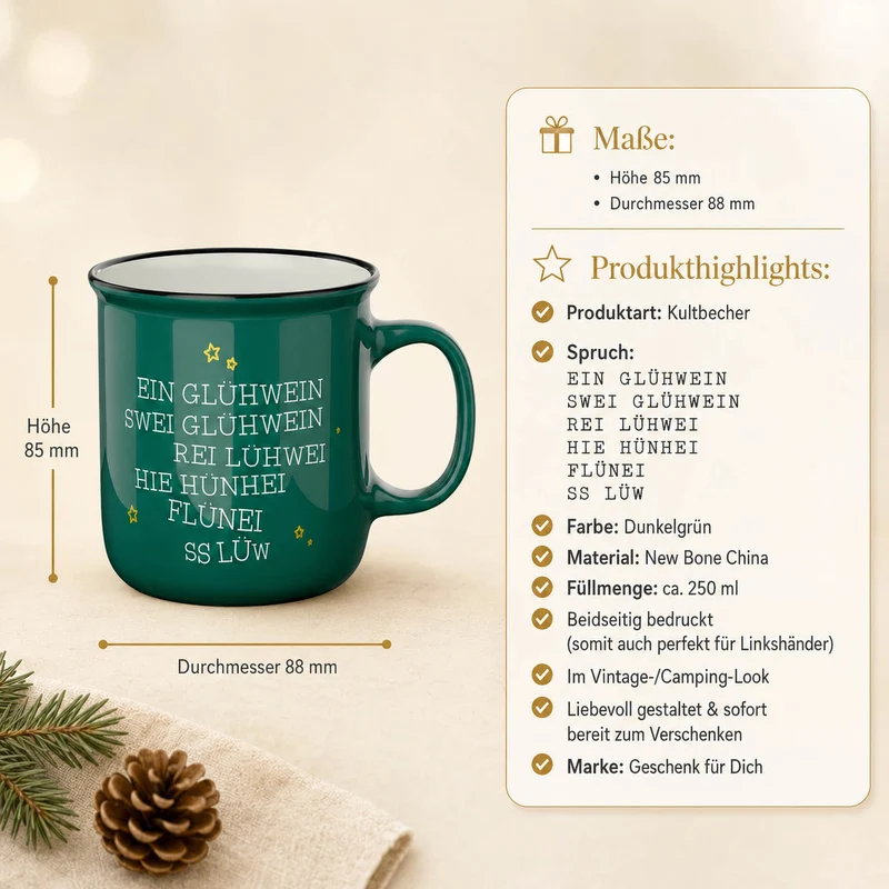 Kultbecher „Ein Glühwein, swei Glühwein …" – 250 ml