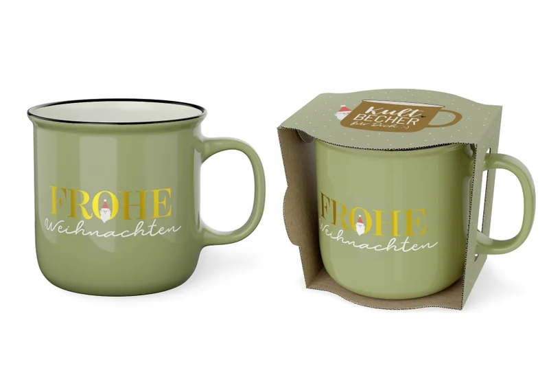 Weihnachtsbecher mit Weihnachtsmann „Frohe Weihnachten“ – Kultbecher 250 ml