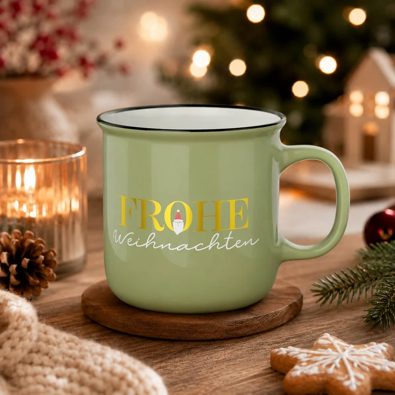 Weihnachtsbecher mit Weihnachtsmann „Frohe Weihnachten“ – Kultbecher 250 ml