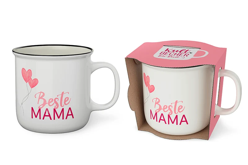 Beste Mama Tasse – Kultbecher mit Herz-Luftballons, 250 ml