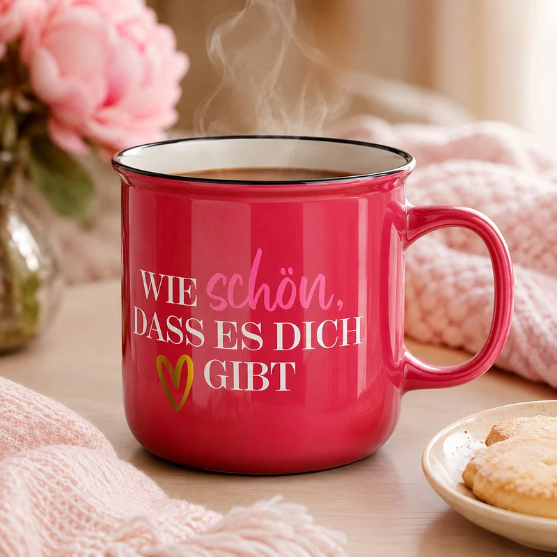 Tasse mit Herz – Kultbecher „Wie schön, dass es Dich gibt“, 250 ml