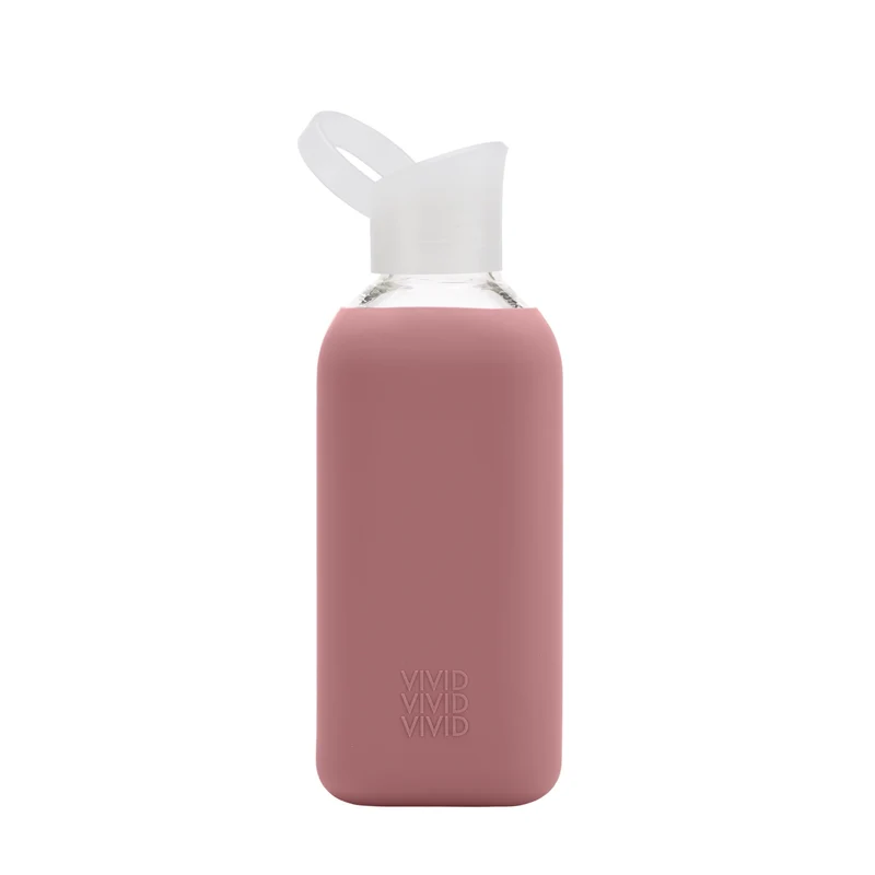 beVIVID Heroine – quadratische Glas-Trinkflasche