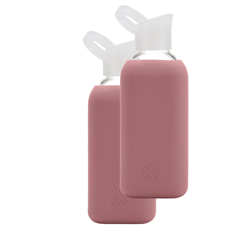 beVIVID Heroine – quadratische Glas-Trinkflasche
