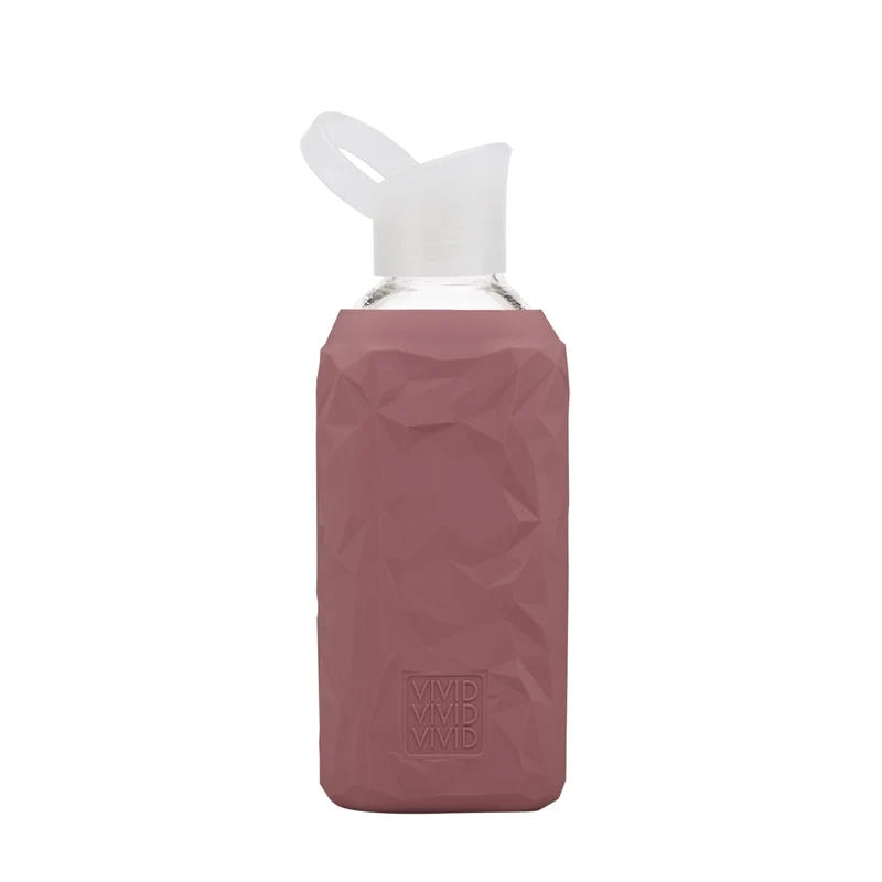 beVIVID Heroine – quadratische Glas-Trinkflasche