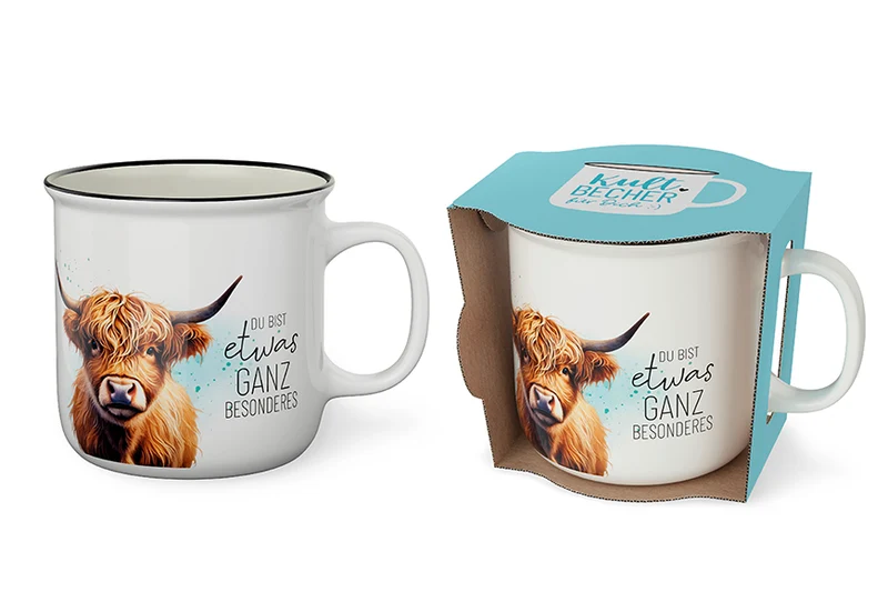 Hochlandrind Geschenk – Kultbecher mit Spruch „Du bist etwas ganz Besonderes“, 250 ml