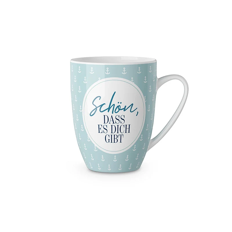 Maritime Tasse „Schön, dass es Dich gibt“ – Anker Becher 250 ml