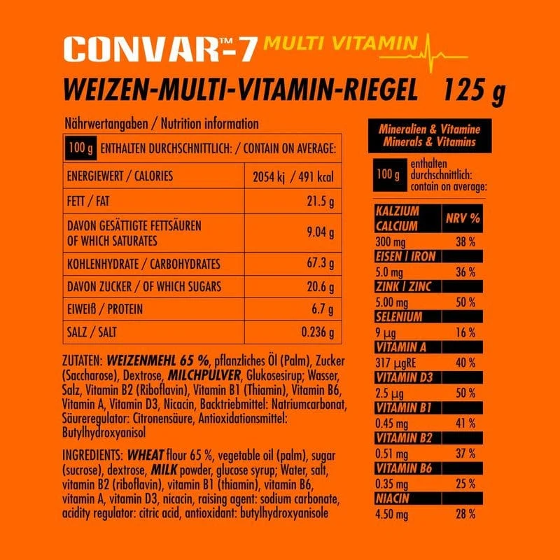 CONVAR-7 High Energy Bar - Weizenriegel Multi Vitamin 125g