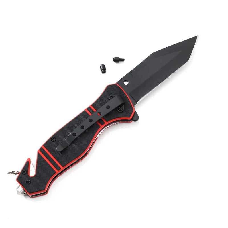 Rettungsmesser RED LINE 2.0 mit gerader Klinge und Ringöse plus Holster